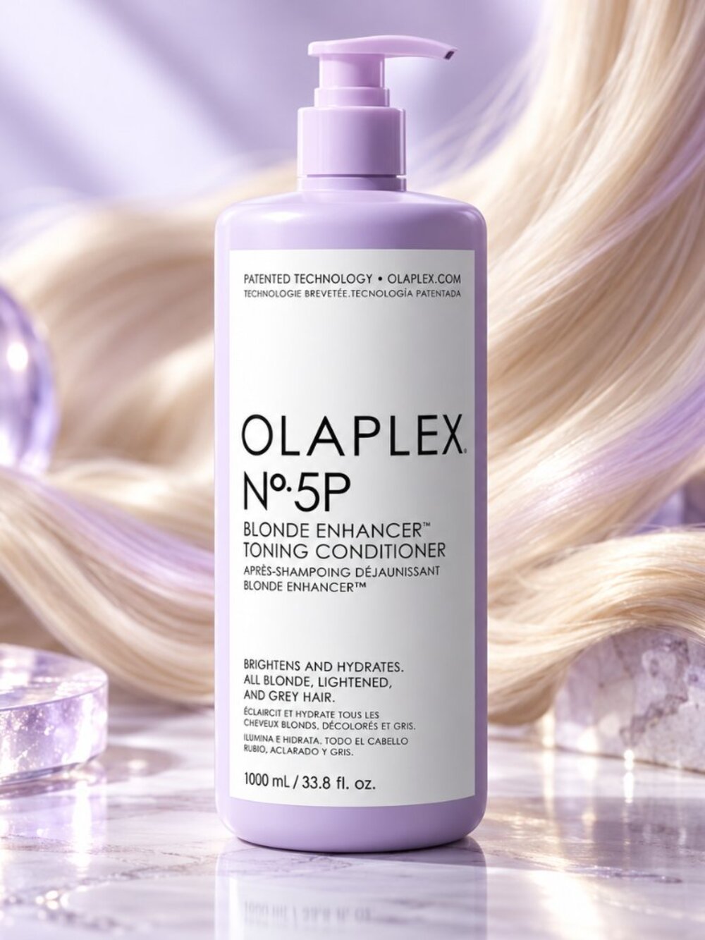 MSRP $96 – Olaplex Nº5P Blonde Enhancer Toning Conditioner – 33.8 oz / 1000 mL